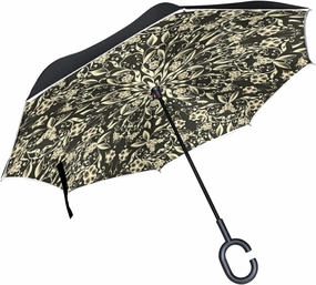 Oyihfvs Double Layer Inverted Umbrella, With C-Shaped Handle Windproof UV Proof Durable Parasol, For Men Women Outdoor Folding Rain Sun