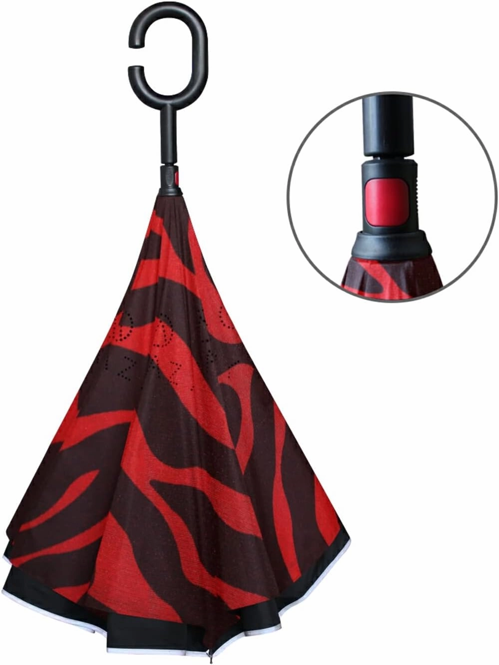 Oyihfvs Double Layer Inverted Umbrella, With C-Shaped Handle Windproof UV Proof Durable Parasol, For Men Women Outdoor Folding Rain Sun