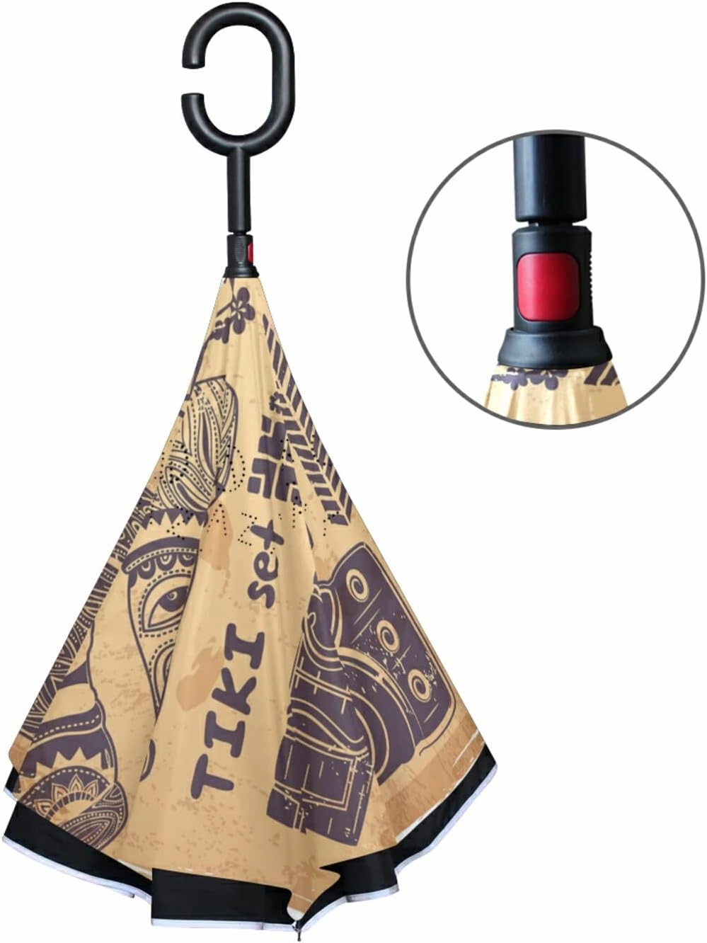 Oyihfvs Double Layer Inverted Umbrella, With C-Shaped Handle Windproof UV Proof Durable Parasol, For Men Women Outdoor Folding Rain Sun