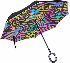 Oyihfvs Double Layer Inverted Umbrella, With C-Shaped Handle Windproof UV Proof Durable Parasol, For Men Women Outdoor Folding Rain Sun