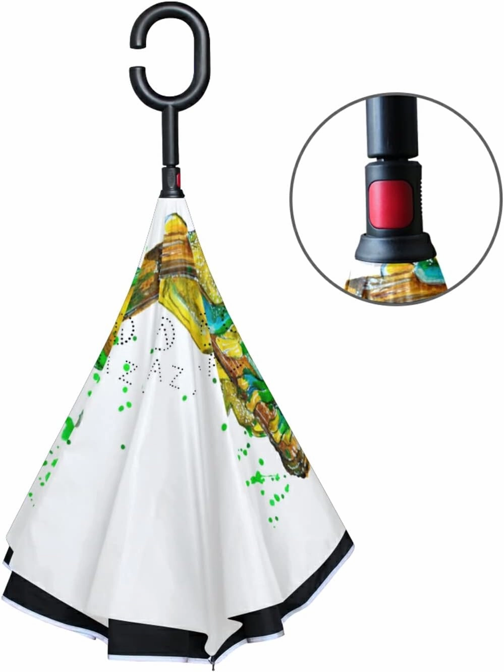 Oyihfvs Double Layer Inverted Umbrella, With C-Shaped Handle Windproof UV Proof Durable Parasol, For Men Women Outdoor Folding Rain Sun