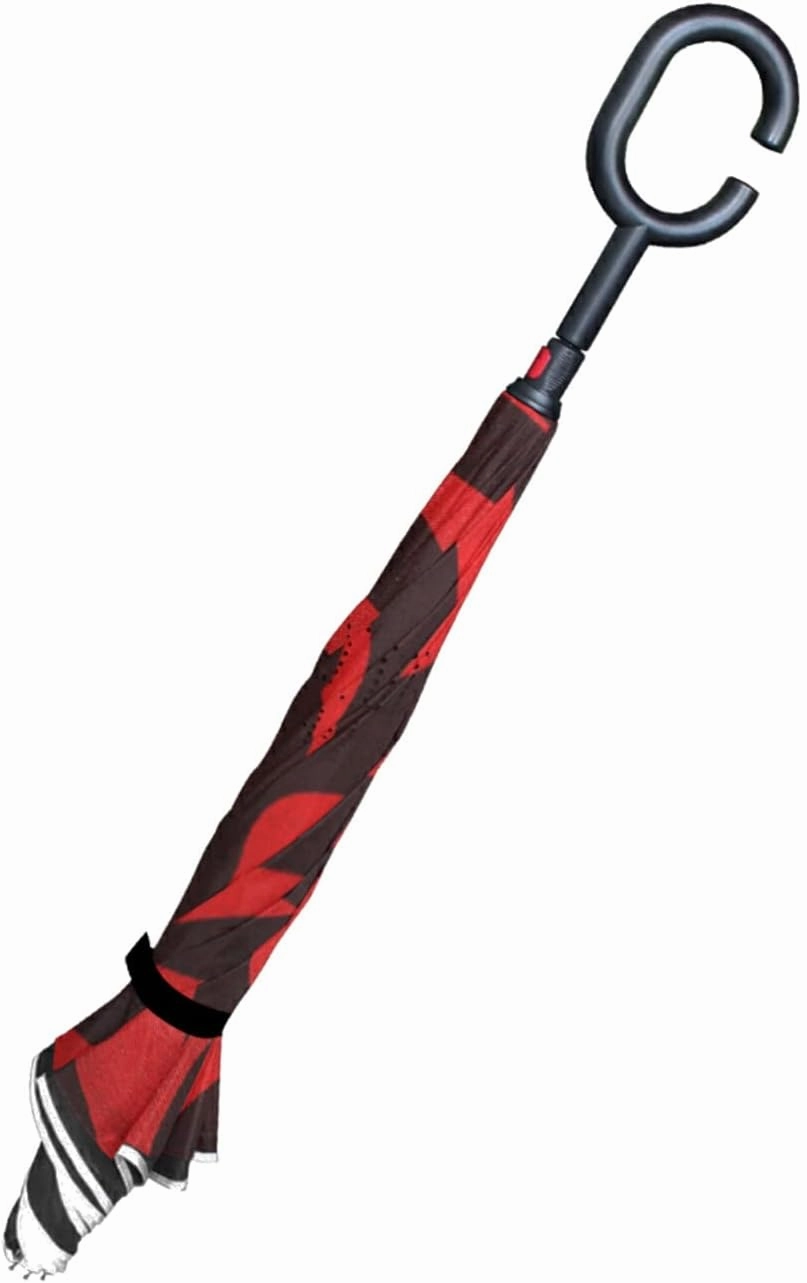 Oyihfvs Double Layer Inverted Umbrella, With C-Shaped Handle Windproof UV Proof Durable Parasol, For Men Women Outdoor Folding Rain Sun