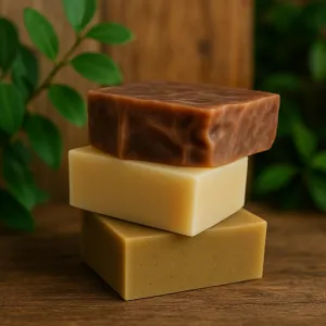 Pack of 3 Handcrafted Soap Bar Lavender,Oatmeal (Baby powder scent), and Clay & Aloe Vera (Cucumber Melon Scent) Pure plant Based Body Soap