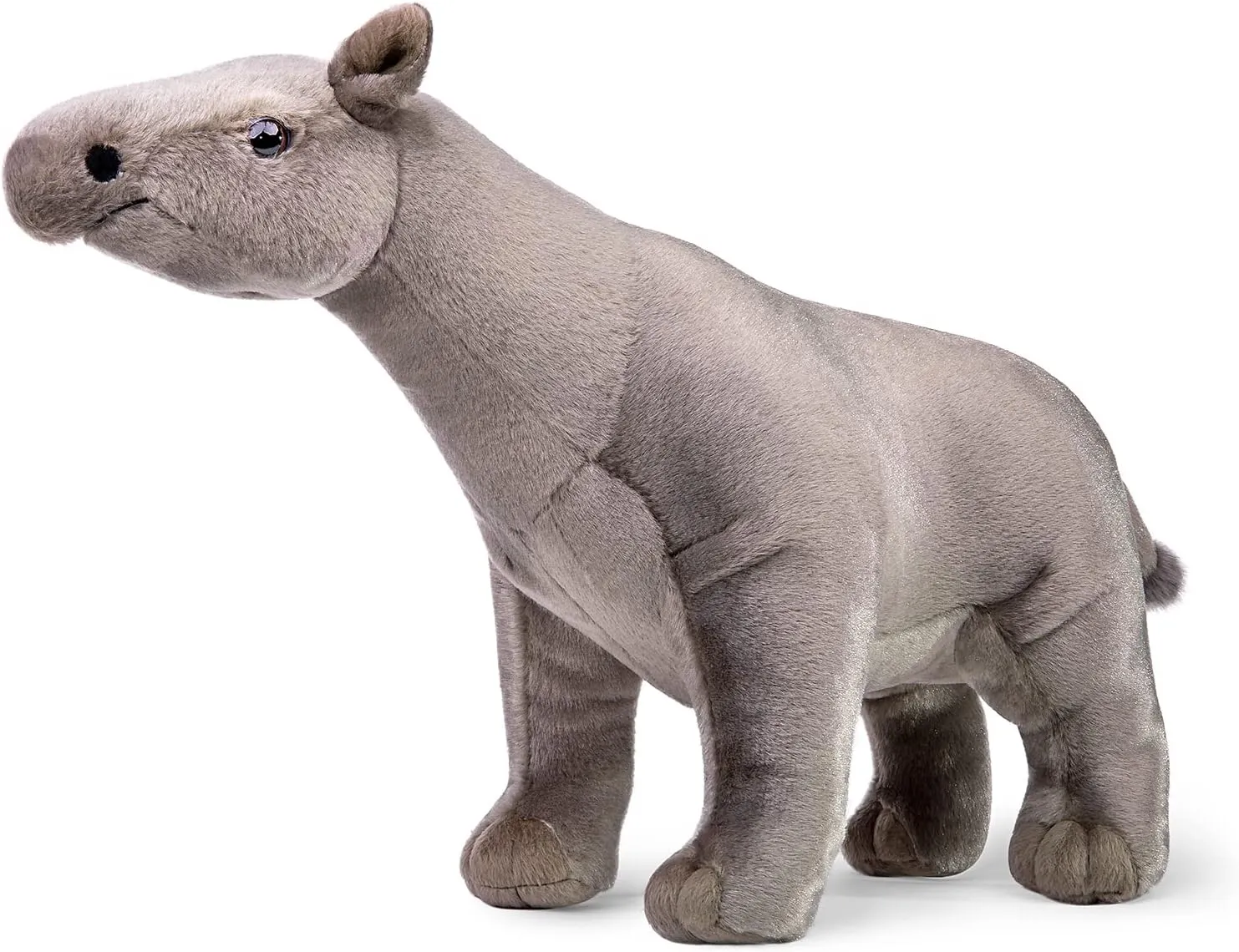 Paraceratherium Plush - Realistic 16" Giant Rhino Stuffed Animal, Lifelike Standing Weighted Toy, Simulation Soft Crawling Rhinoceros Zoo Plushie for Kids
