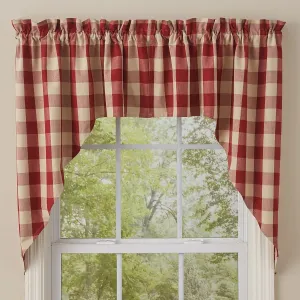 Park Designs Garnet Buffalo Check Swags 36" L