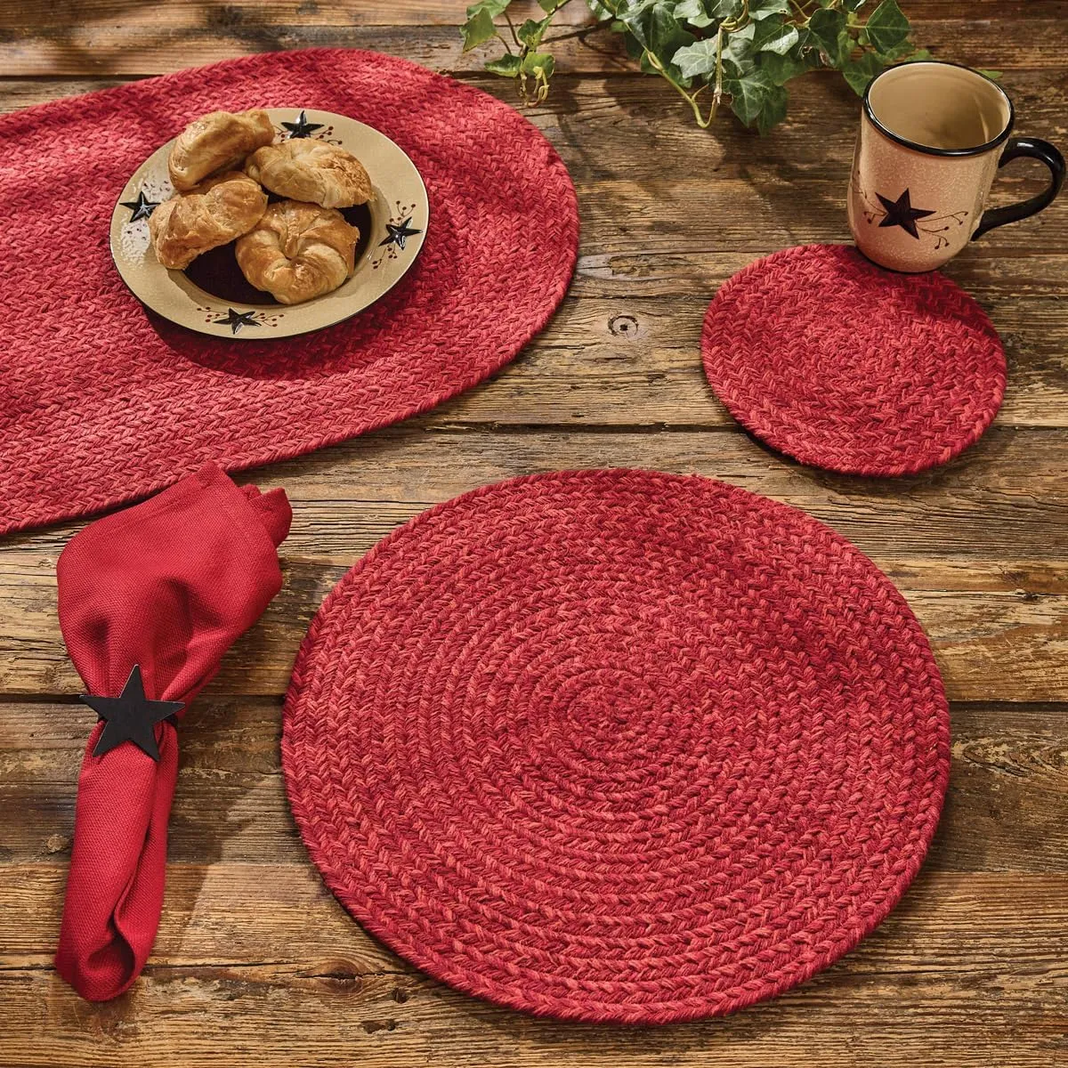 Park Designs Paprika Spice Bin Braided Table Runner 15" X 36"