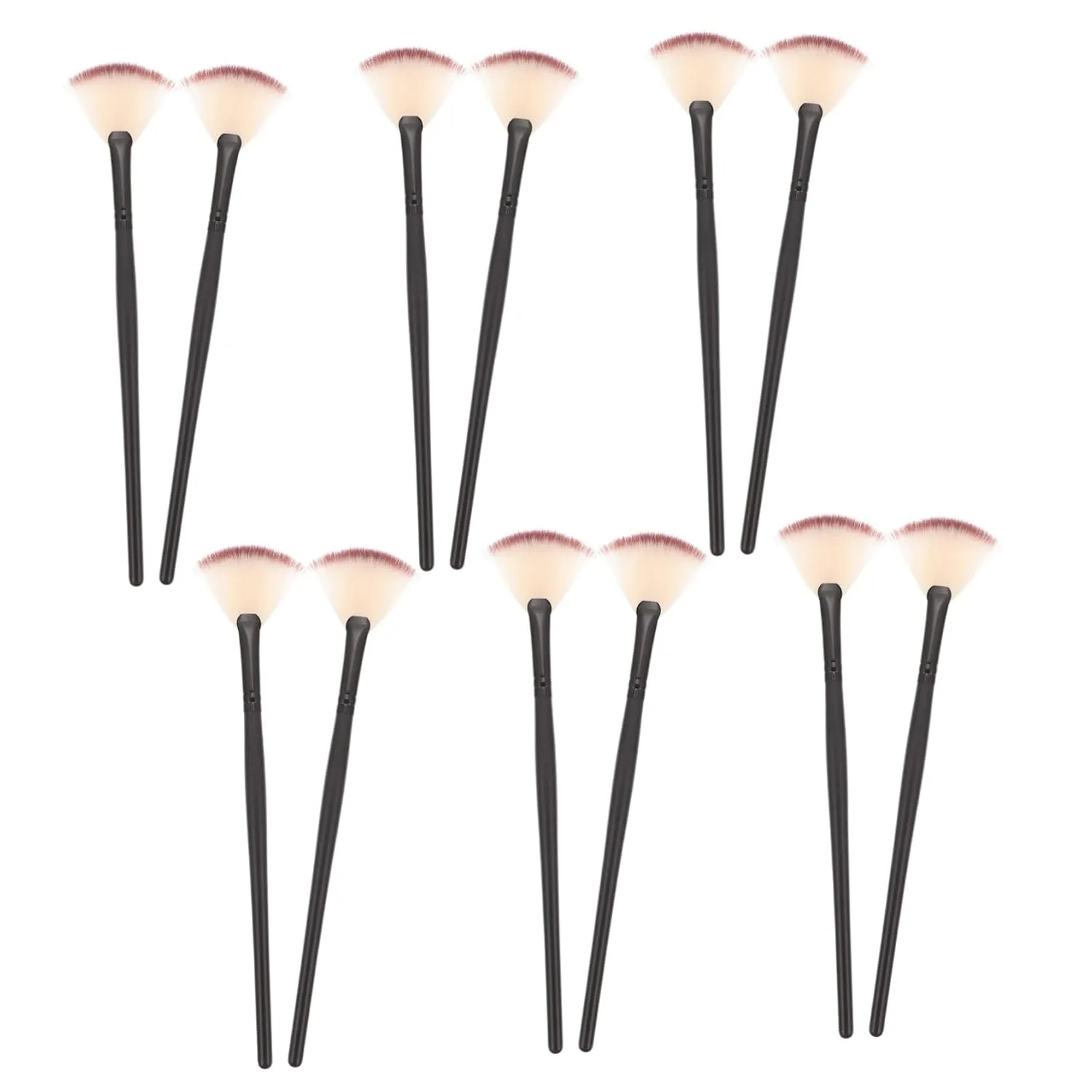 PartyKindom 12pcs Beauty Face Brush Set Fan Shaped Facial Mask Applicator for Skincare Makeup Gentle Application