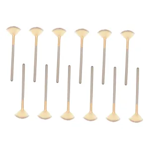 PartyKindom 12pcs Fan Shaped Makeup Brush for Facial Masks Soft Applicators for Skincare Suitable for Sensitive Skin Easy to Clean and Apply Evenly for Home and