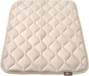 Paw Inspired Washable Padded Crate Mats for Dogs | 35” x 22” Pad, Fits 36-inch Kennels | Leakproof, Waterproof Bottom, Plush Pet Beds (Tan)
