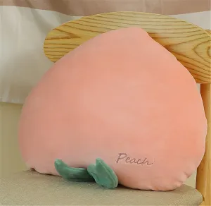 Peach Shaped Pillow & Creative Fruit Cushion & Vivid Plush Stuffed Pillow 17.7"