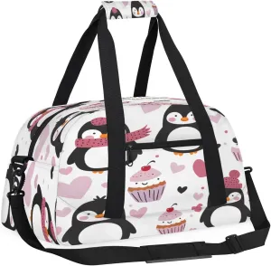 Penguins Kids Overnighter Duffel Bags for Boys, Carry-On Size Sports Gym Bag with Front Zipper Pocket for School Practice or Overnight Travel Weekender Sleepover Tote Bag