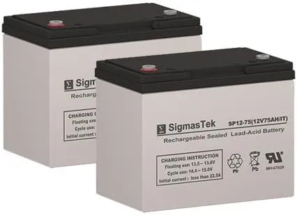 Permobil C500 RS Replacement Battery Set of 2-12 Volt 75AH IT Terminal by SigmasTek