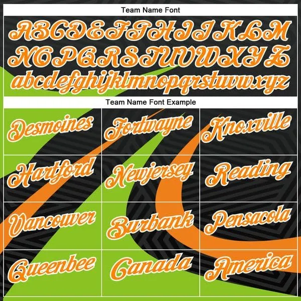 Personalized Name,Custom Jersey, Polo Sport, Black Bay Orange-Neon Green 3D Bowling Geometric Shape Polo