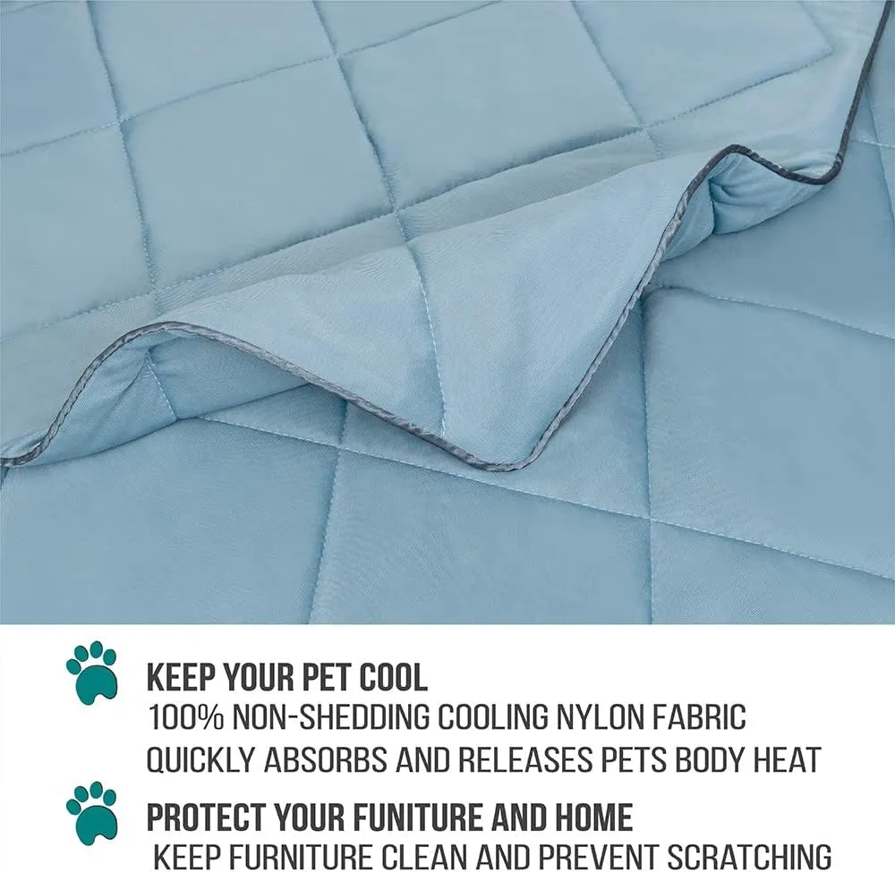 PetAmi Premium Cooling Dog Blanket | Lightweight Fluffy Pet Throw Blanket Bed Cover for Dogs, Cat, Puppies | Pet Blanket Furniture Protector Couch Sofa | Reversible Fuzzy Cozy | 29x40, Dusty Blue