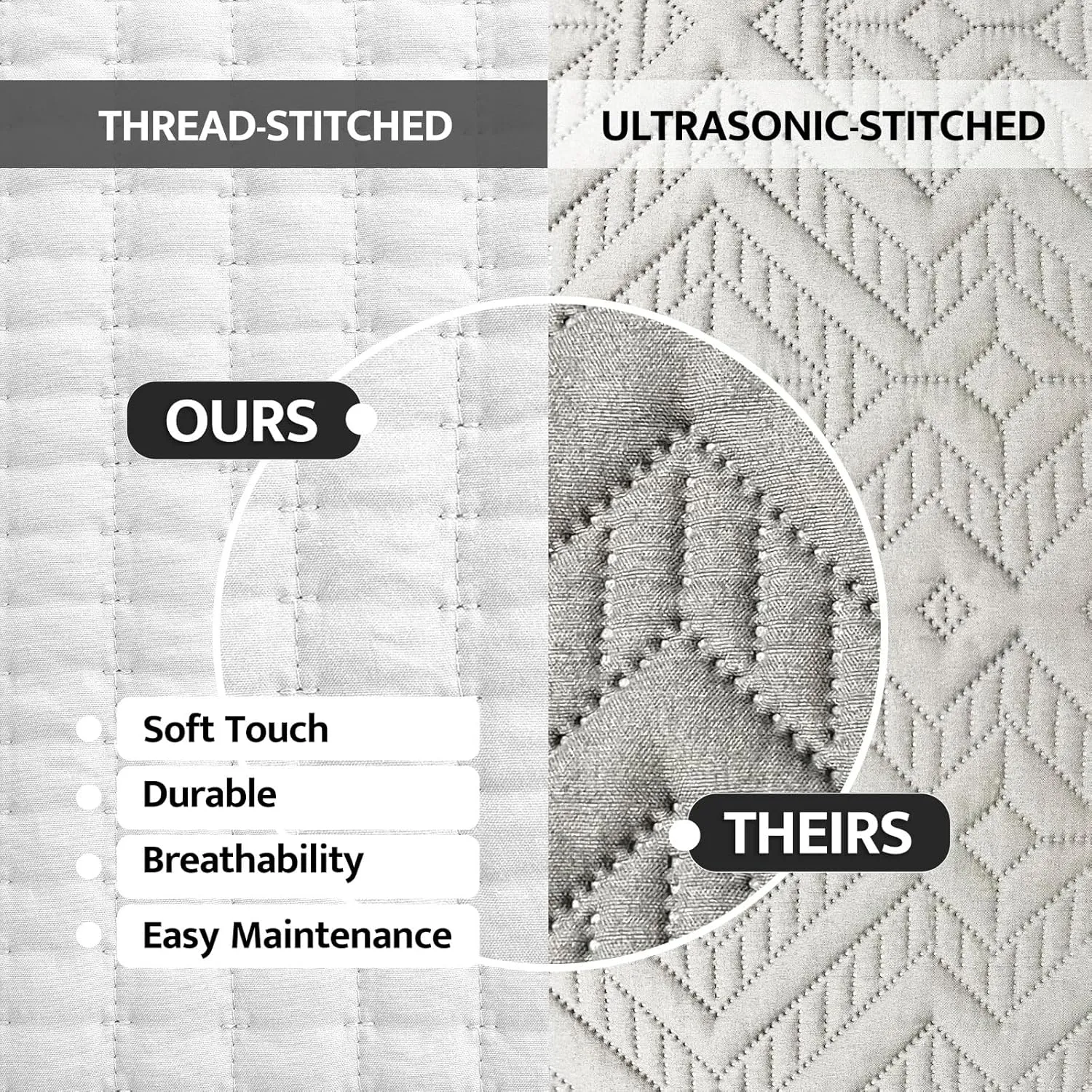 Petrichor White Quilt King Size Bedspread-Pre-Washed Lightweight for All Seasons,Ultra Soft & Breathable Comforter,Machine Washable,3-Piece Set:1Quilt(106" x96”) and 2 Pillow Shams(20"x36")