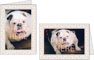 Photographer's Edge, Photo Insert Card, Natural with Paw Prints Border, Set of 10 for 4x6 Photos