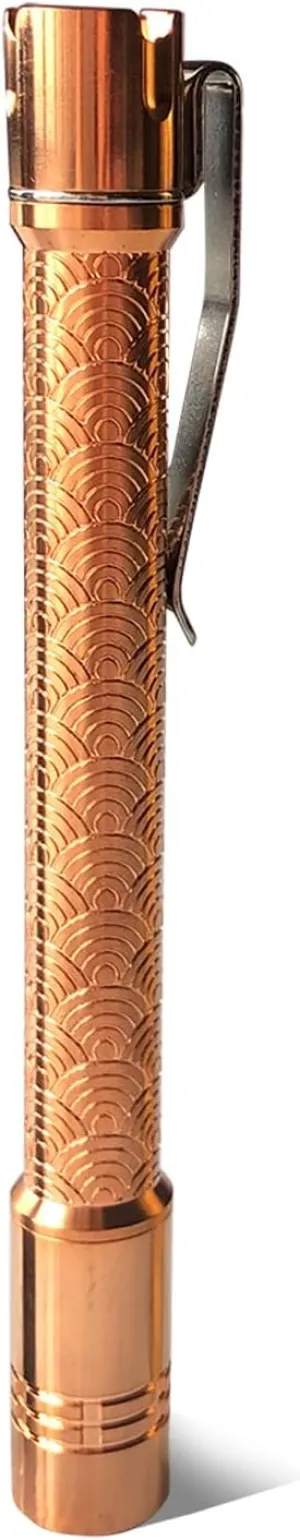 Pineapple Mini Flashlight Penlight, 6000K XPL HI LED 10880/AAA Small LED Copper Flashlight by Reylight for Outdoor, Power Outage Lighting, Emergency Lighting, Without Batteries