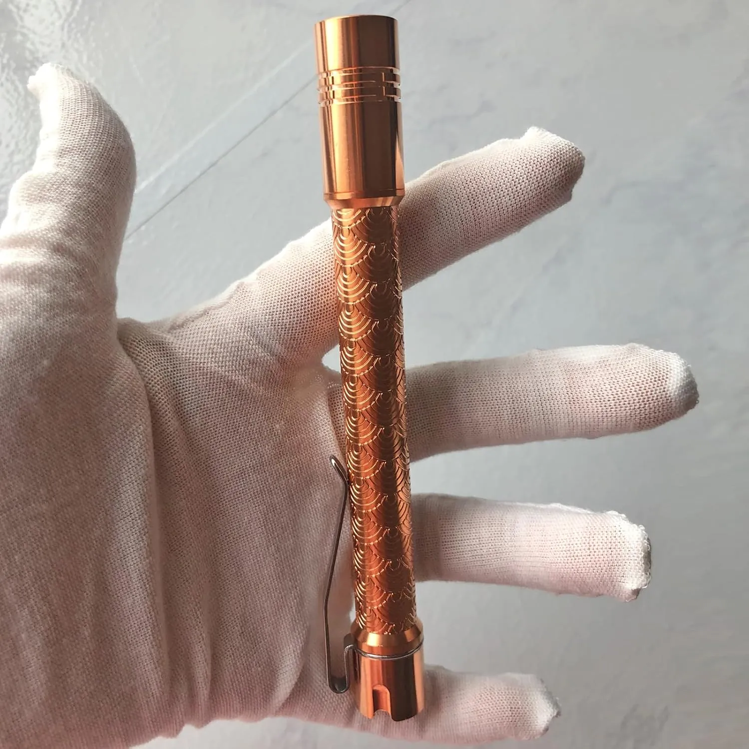Pineapple Mini Flashlight Penlight, 6000K XPL HI LED 10880/AAA Small LED Copper Flashlight by Reylight for Outdoor, Power Outage Lighting, Emergency Lighting, Without Batteries