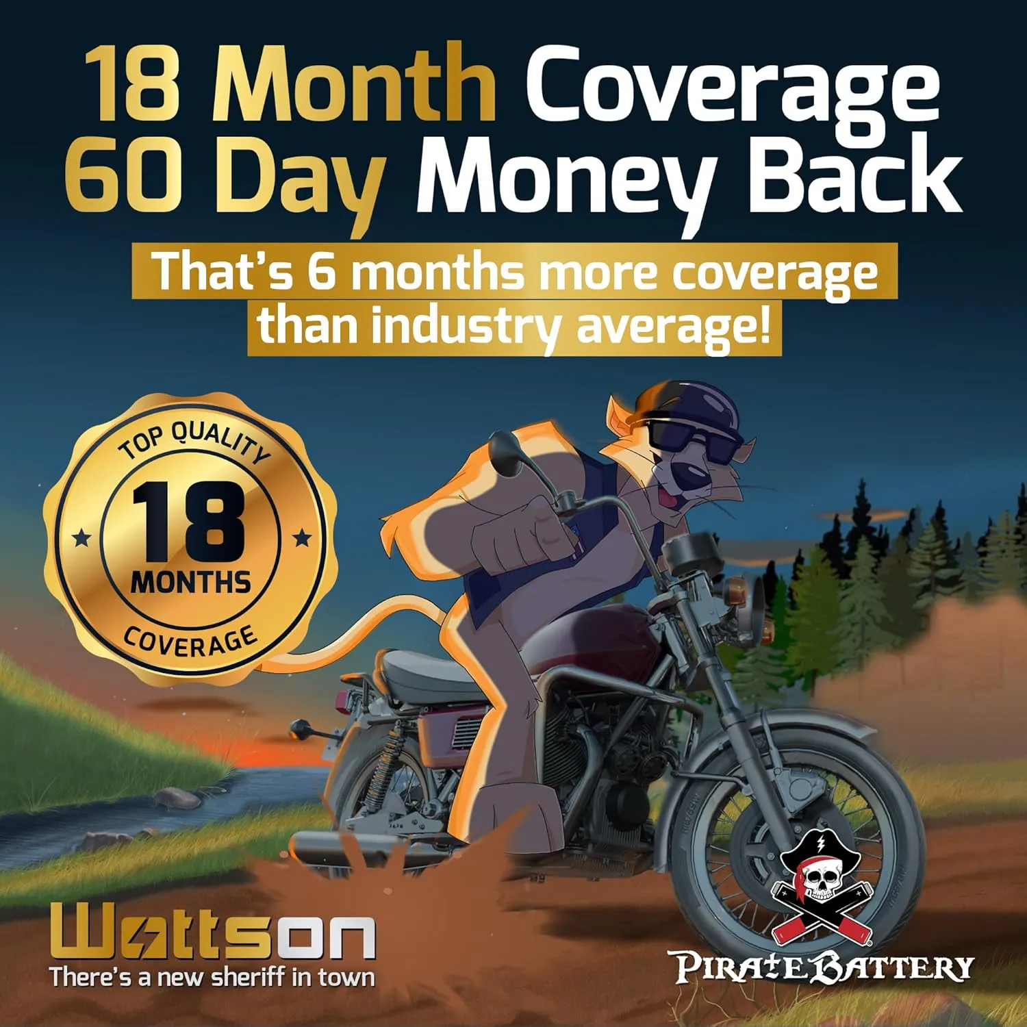Pirate Battery YTX5L-BS Maintenance Free Replacement Battery compatible with ATV, Motorcycle, and Scooter: 12 Volts, 5 Amps, 4Ah, Nut and Bolt (T3) Terminal