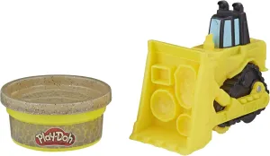 Play-Doh Wheels Mini Bulldozer Toy with 1 Can of Non-Toxic Stone Colored Buildin' Compound