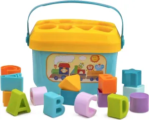 Playkidz Shape Sorter Baby and Toddler Toy, ABC and Shape Pieces, Sorting Shape Game, Developmental Toy for Children 18 Months 