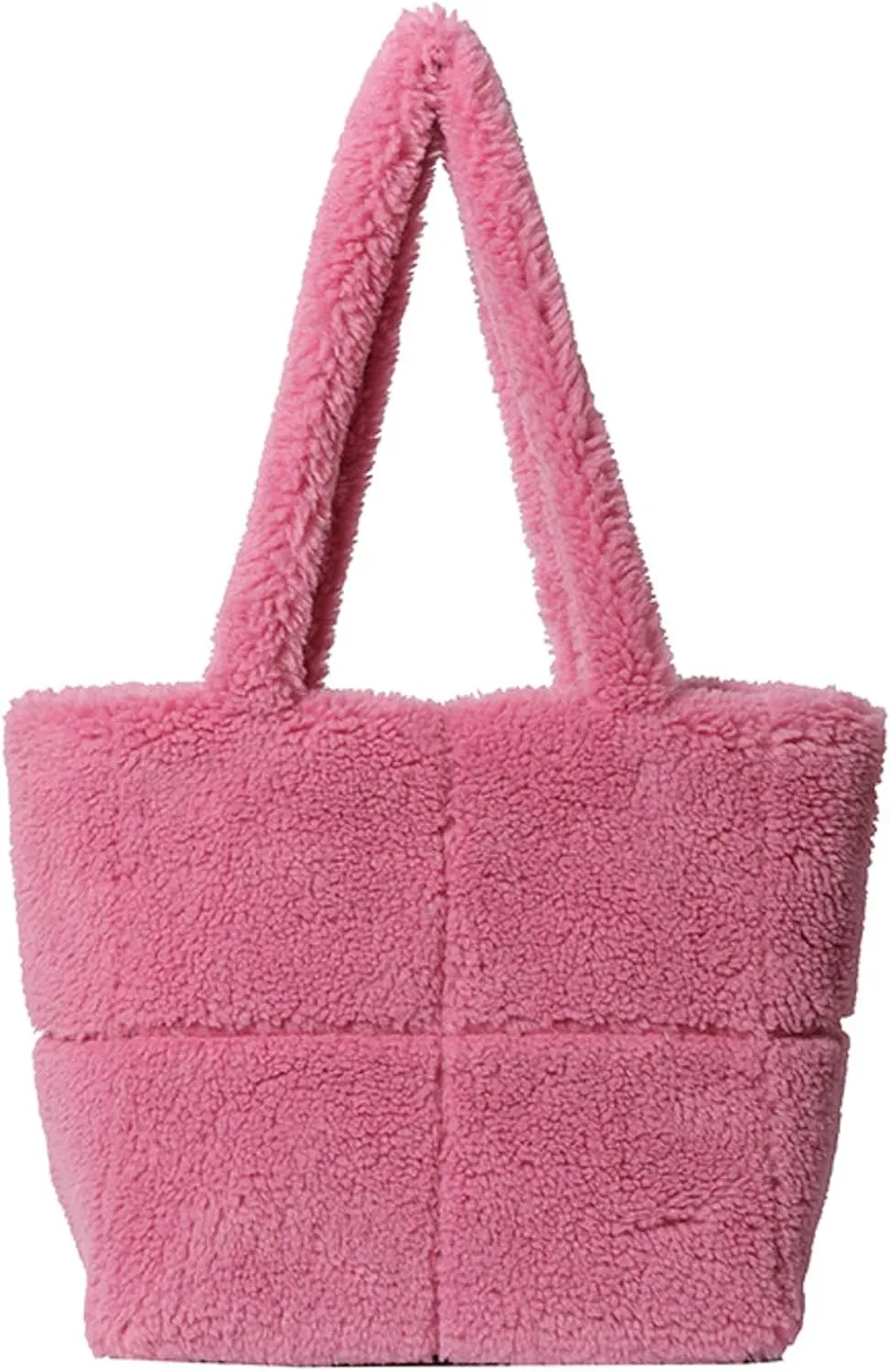 Plush Teddy Tote Bag Women 2024 Fall Winter Large Lamb Wool Shoulder Handbag Cozy Fuzzy Tote Bag