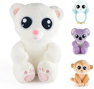 Plush White Teddy Bear - Stuffed Animal - 12 inches