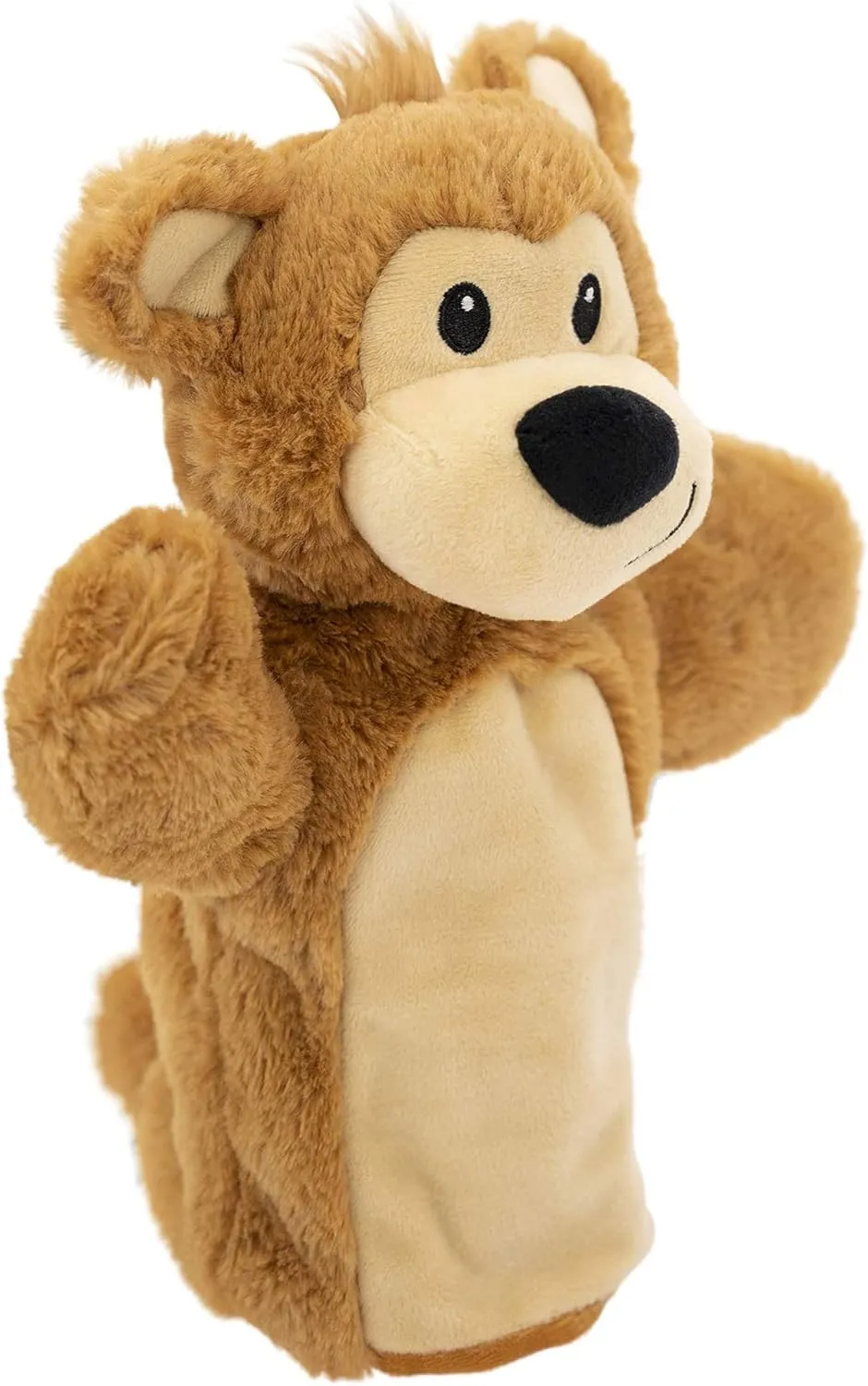 Plushible Pawley Teddy Bear Hand Puppet – Stuffed Animal Puppets for Kids, Babies & Toddlers, Soft Plush Toy with Embroidered Details, Ideal for Birthdays & Special Occasions