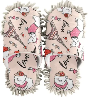 Poeticcity Mop Slippers Shoes, Unisex Cleaning House Slippers Spa Dusting Slippers M-L