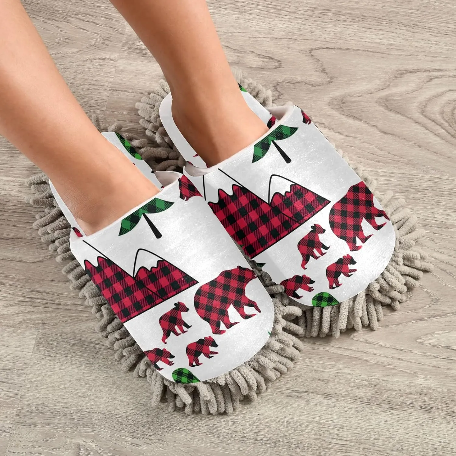 Poeticcity Mop Slippers Shoes, Unisex Cleaning House Slippers Spa Dusting Slippers M-L