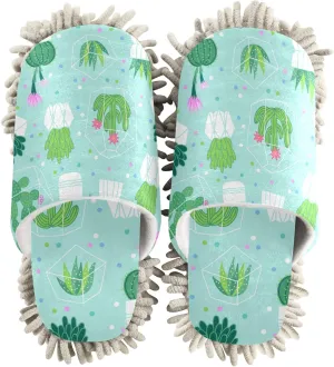 Poeticcity Mop Slippers Shoes, Unisex Cleaning House Slippers Spa Dusting Slippers M-L