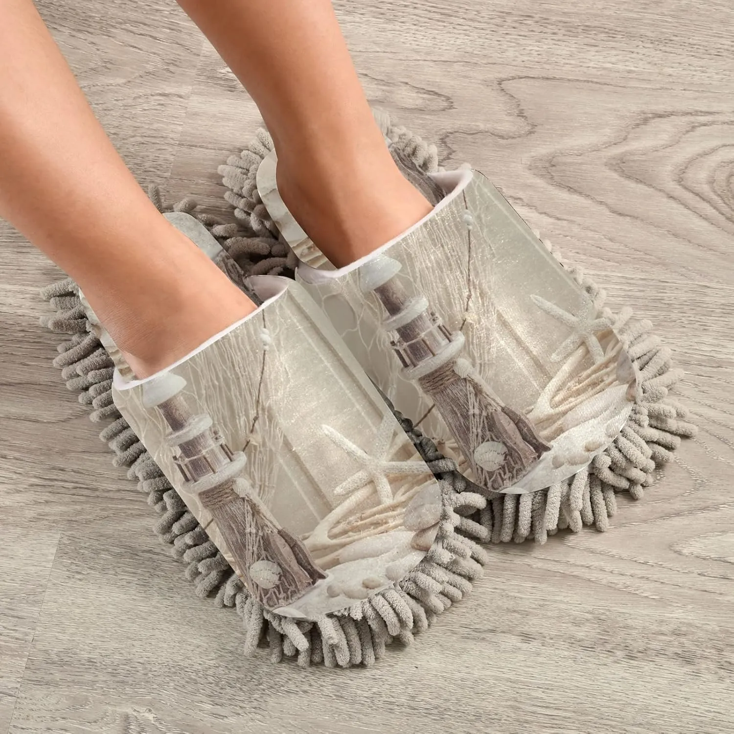 Poeticcity Mop Slippers Shoes, Unisex Cleaning House Slippers Spa Dusting Slippers M-L