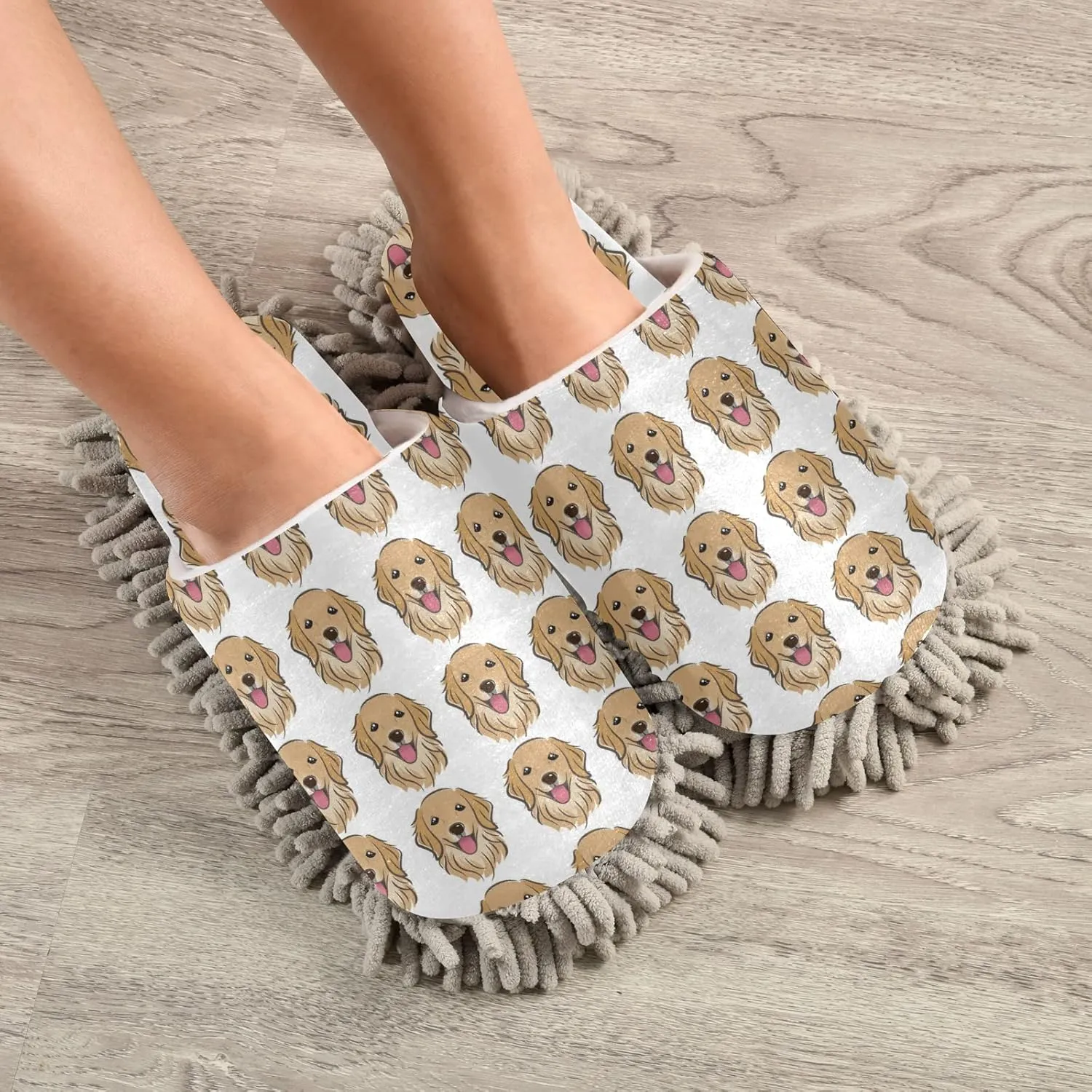 Poeticcity Mop Slippers Shoes, Unisex Cleaning House Slippers Spa Dusting Slippers M-L