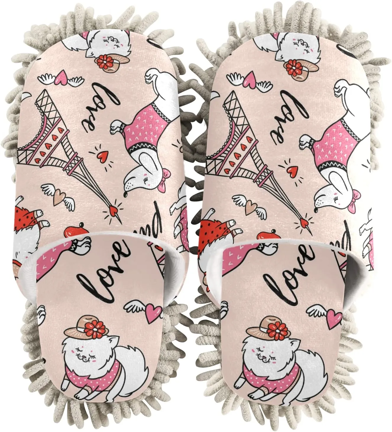 Poeticcity Mop Slippers Shoes, Unisex Cleaning House Slippers Spa Dusting Slippers M-L