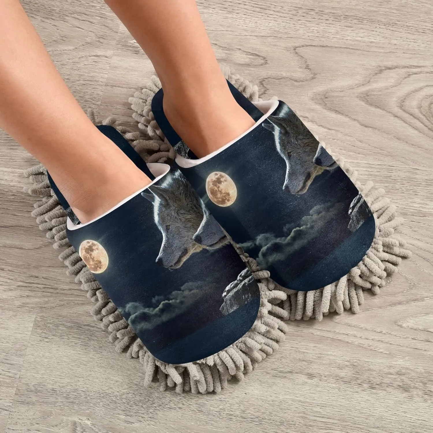 Poeticcity Mop Slippers Shoes, Unisex Cleaning House Slippers Spa Dusting Slippers M-L