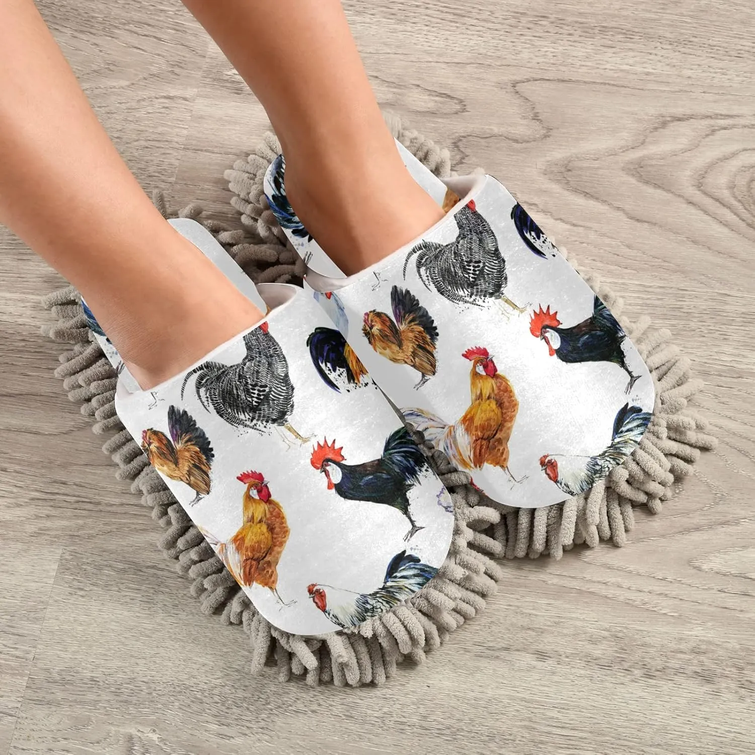 Poeticcity Mop Slippers Shoes, Unisex Cleaning House Slippers Spa Dusting Slippers M-L