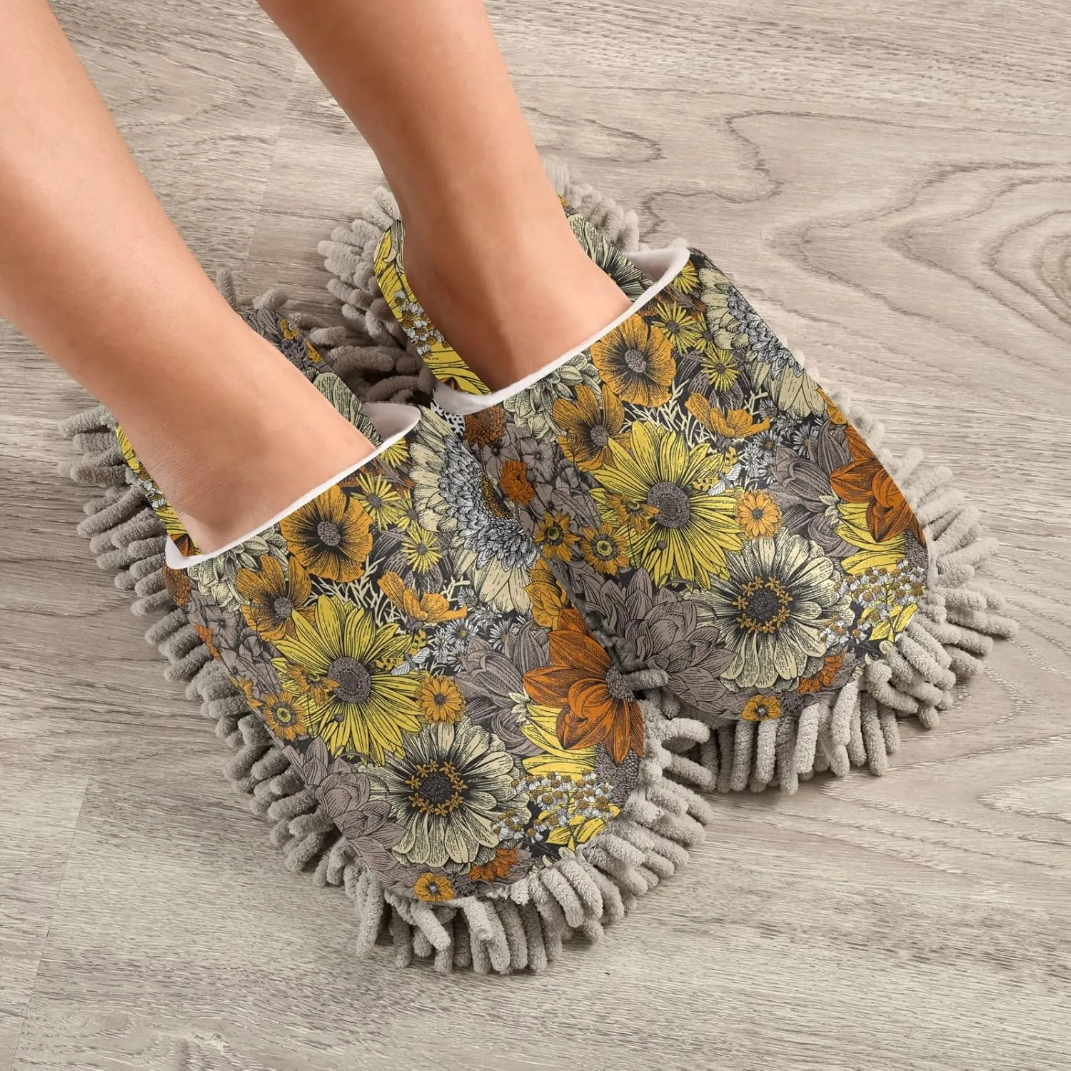 Poeticcity Mop Slippers Shoes, Unisex Cleaning House Slippers Spa Dusting Slippers M-L