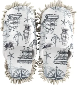 Poeticcity Mop Slippers Shoes, Unisex Cleaning House Slippers Spa Dusting Slippers M-L