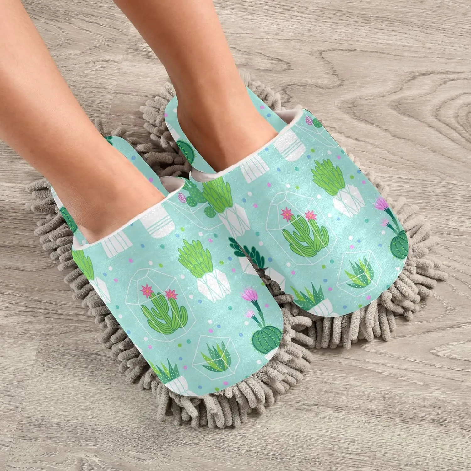 Poeticcity Mop Slippers Shoes, Unisex Cleaning House Slippers Spa Dusting Slippers M-L