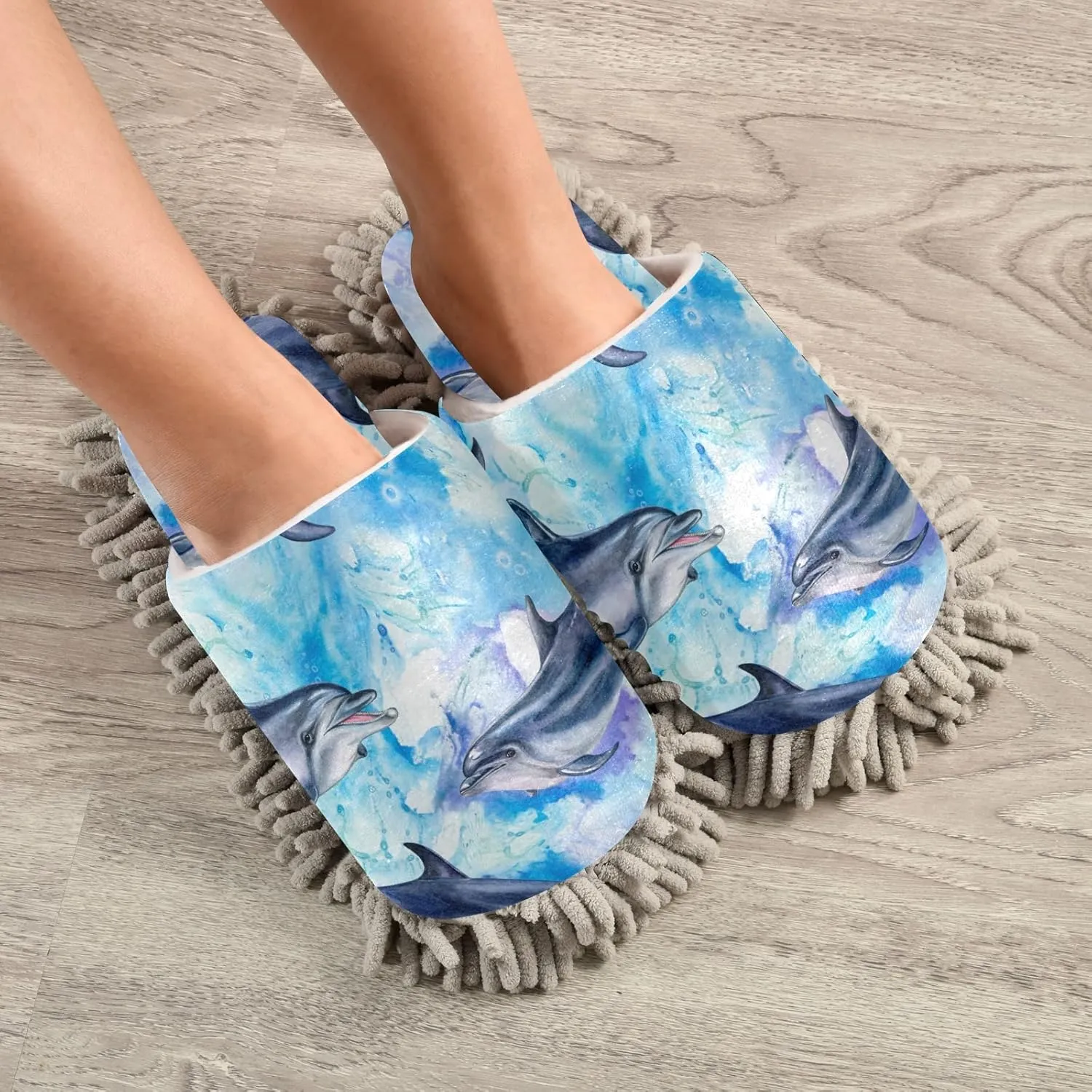 Poeticcity Mop Slippers Shoes, Unisex Cleaning House Slippers Spa Dusting Slippers M-L