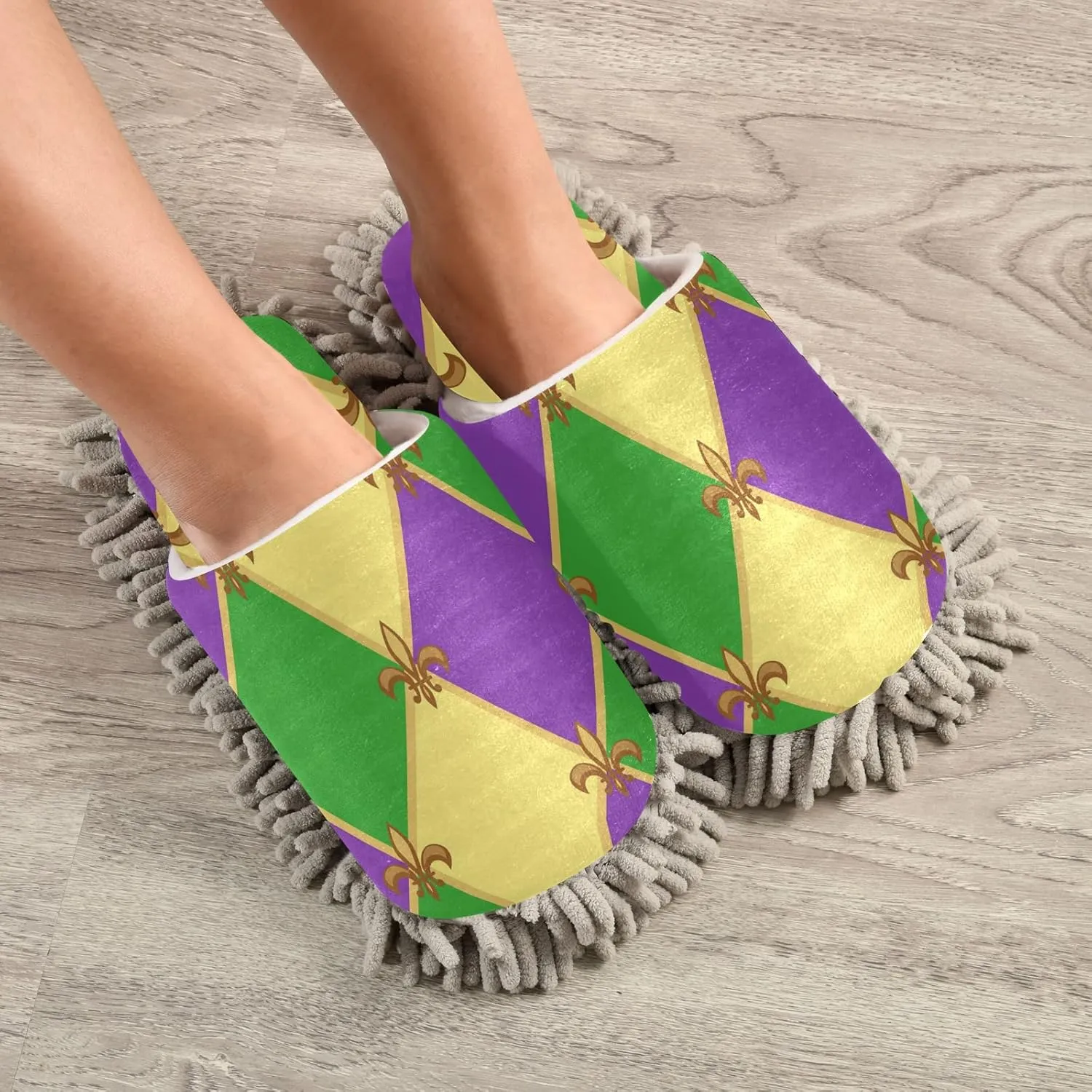 Poeticcity Mop Slippers Shoes, Unisex Cleaning House Slippers Spa Dusting Slippers M-L