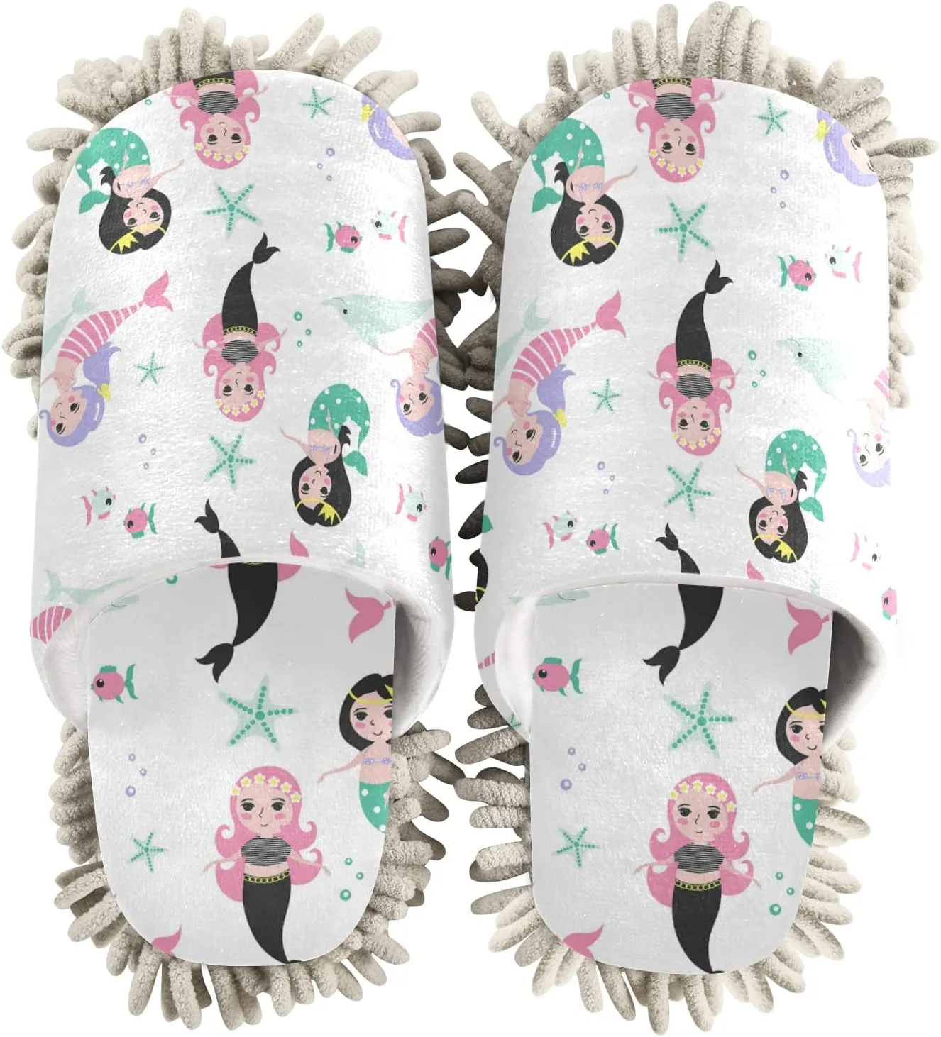 Poeticcity Mop Slippers Shoes, Unisex Cleaning House Slippers Spa Dusting Slippers M-L
