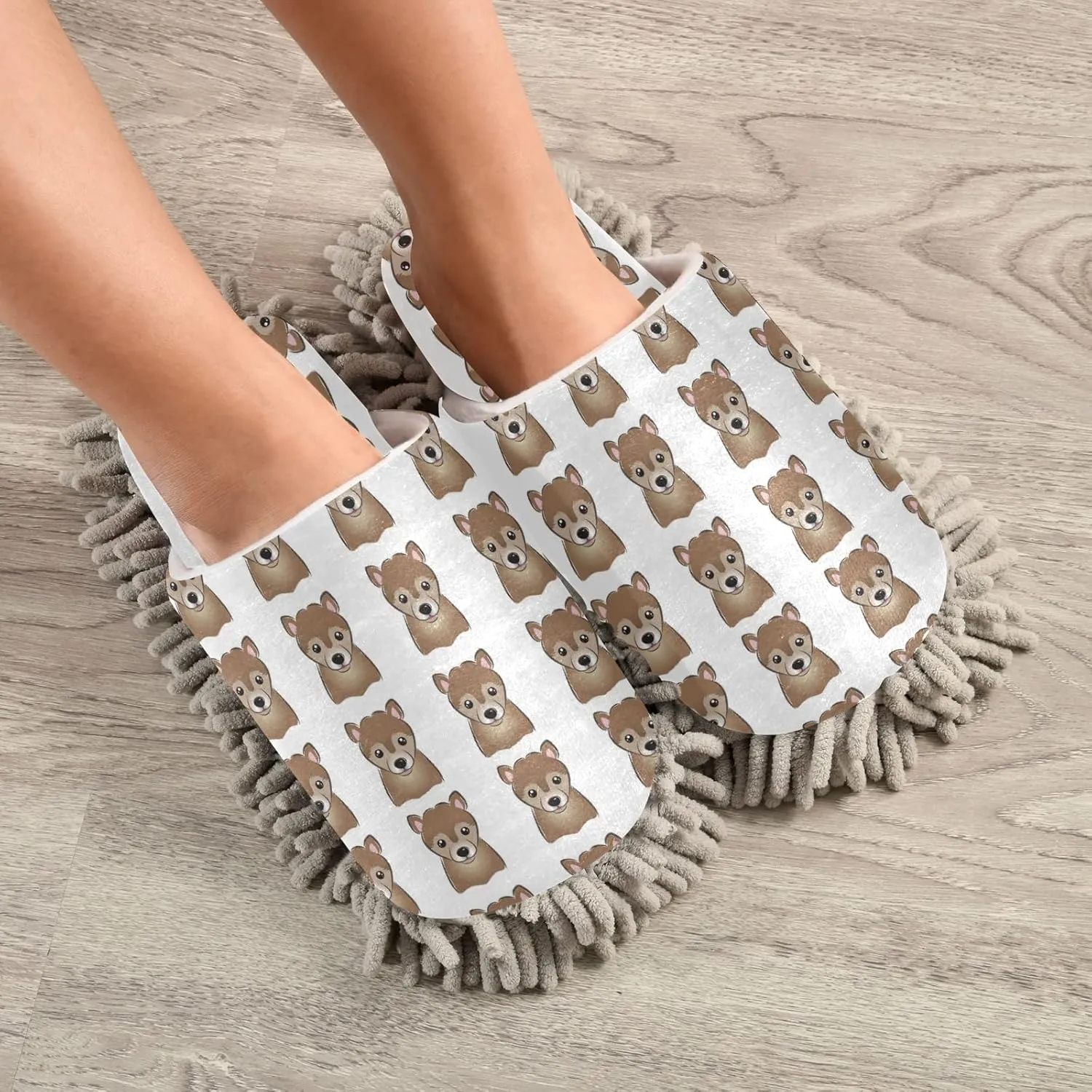 Poeticcity Mop Slippers Shoes, Unisex Cleaning House Slippers Spa Dusting Slippers M-L