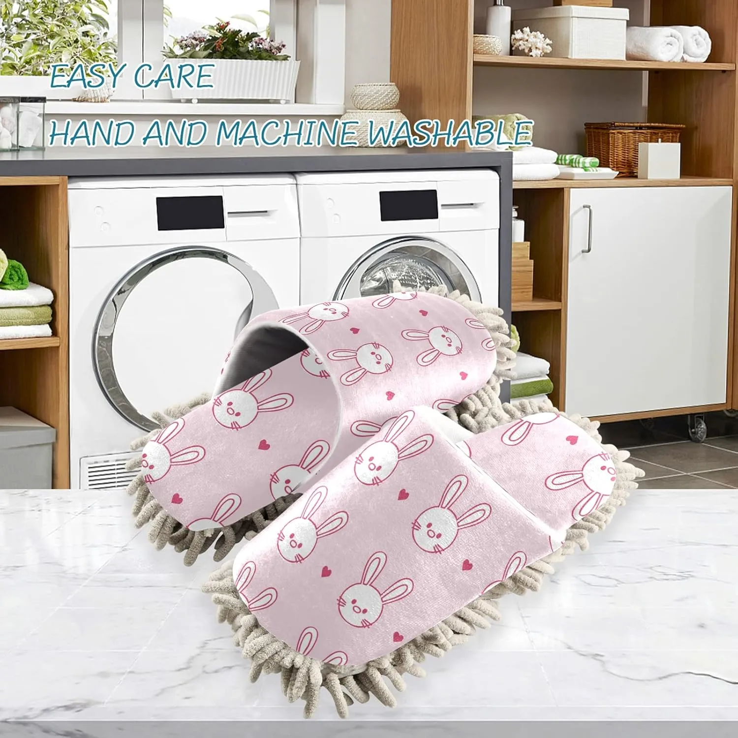 Poeticcity Mop Slippers Shoes, Unisex Cleaning House Slippers Spa Dusting Slippers M-L