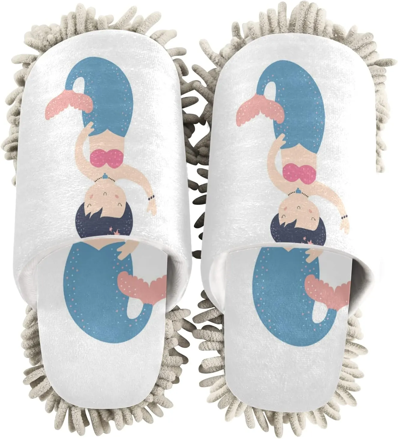 Poeticcity Mop Slippers Shoes, Unisex Cleaning House Slippers Spa Dusting Slippers M-L