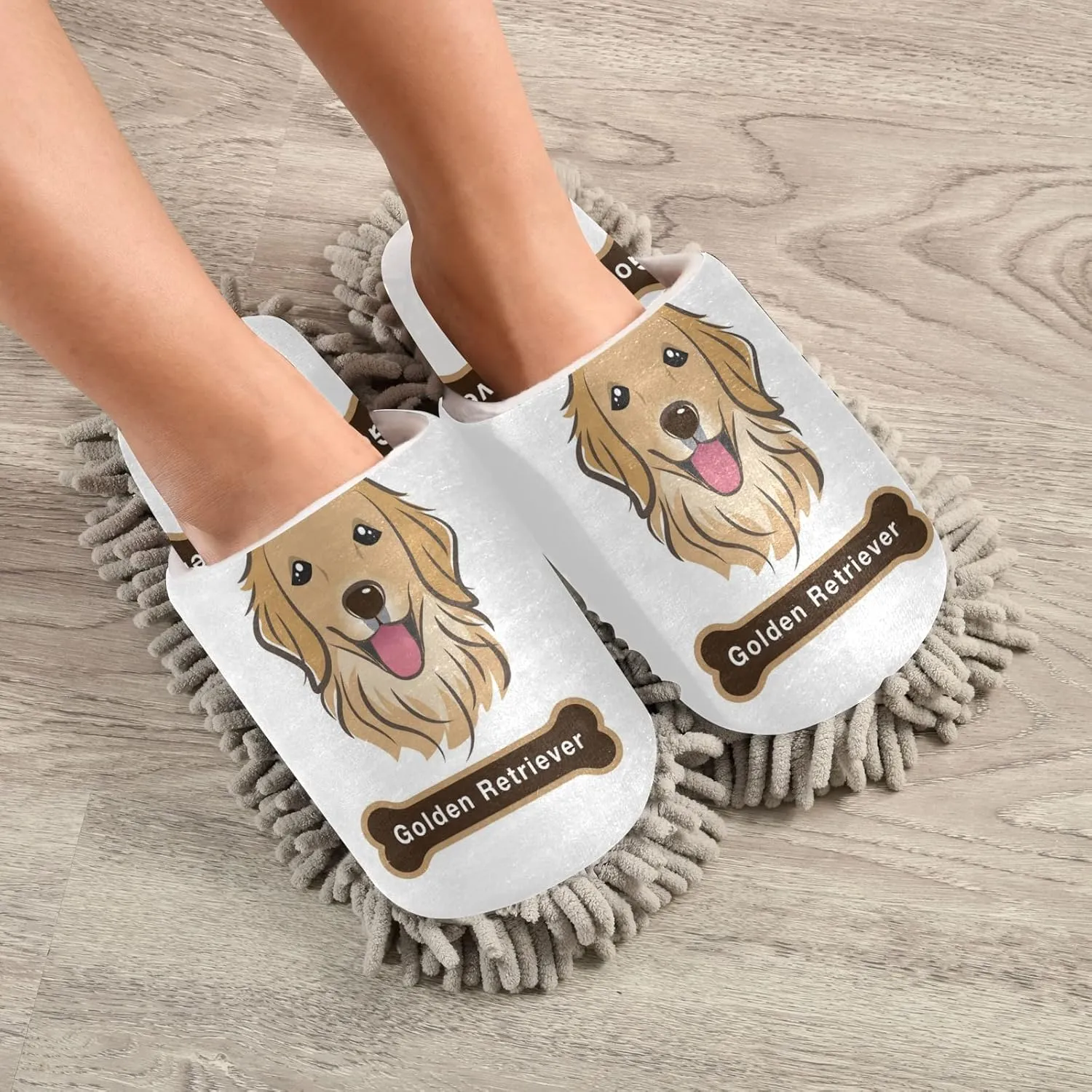 Poeticcity Mop Slippers Shoes, Unisex Cleaning House Slippers Spa Dusting Slippers M-L