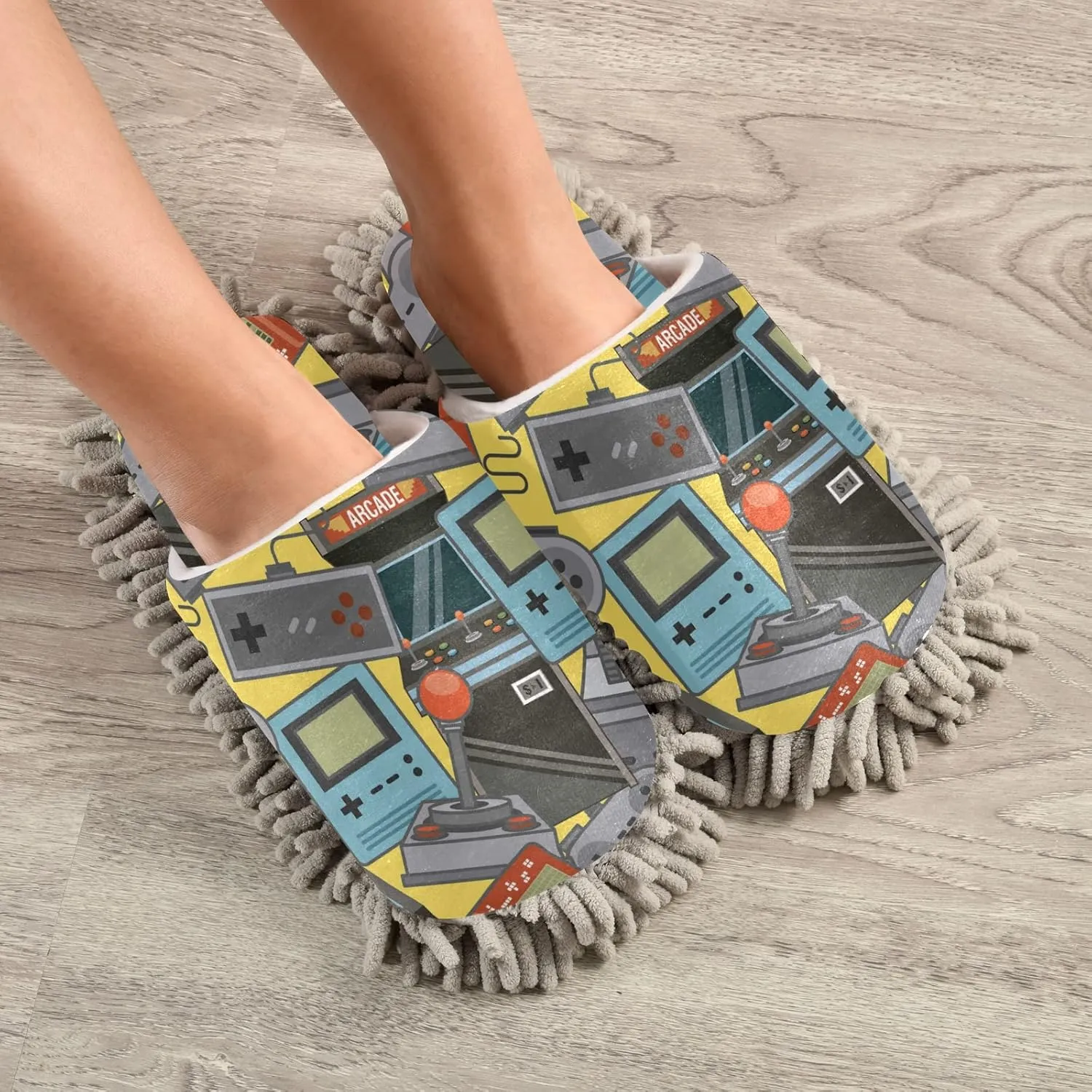 Poeticcity Mop Slippers Shoes, Unisex Cleaning House Slippers Spa Dusting Slippers M-L
