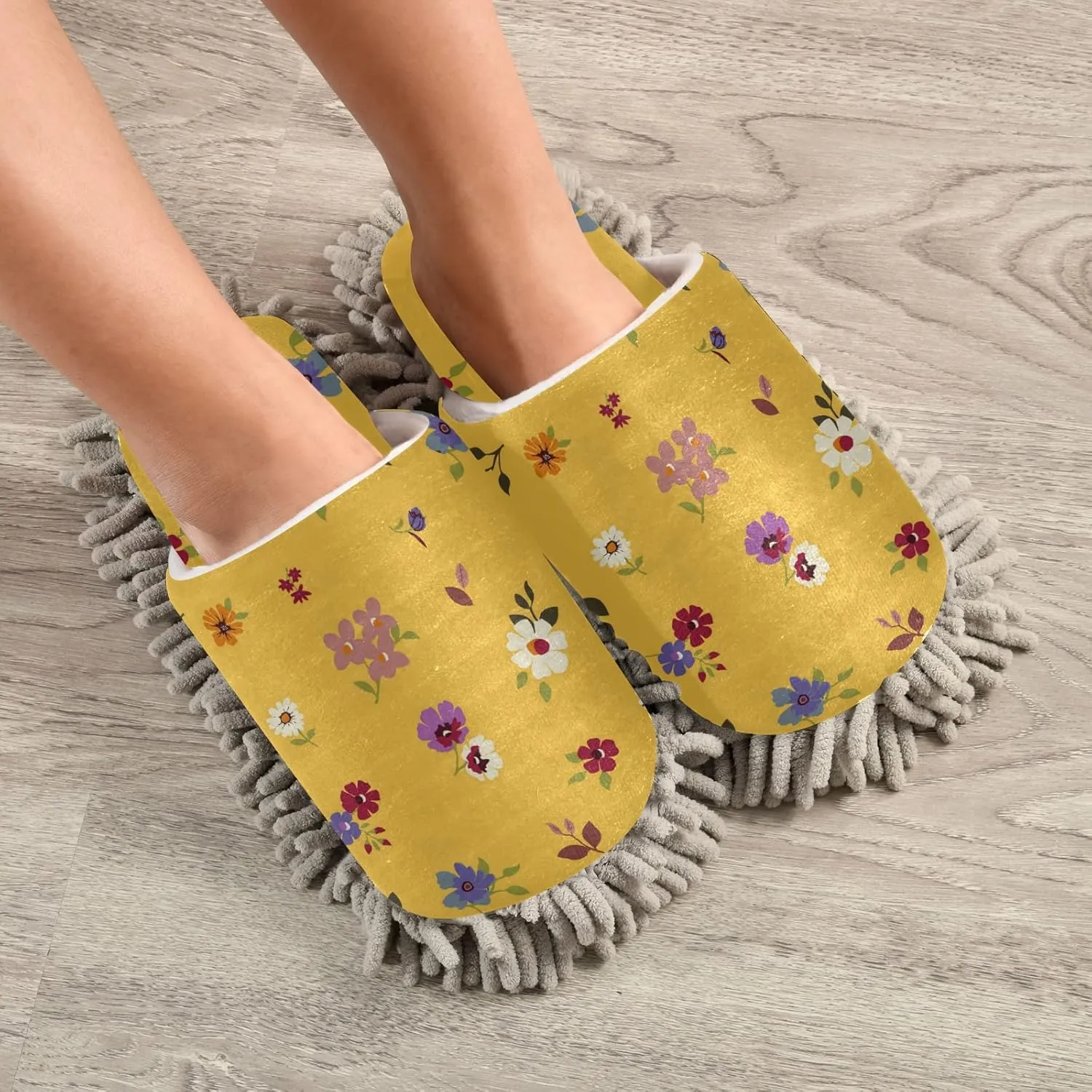 Poeticcity Mop Slippers Shoes, Unisex Cleaning House Slippers Spa Dusting Slippers M-L
