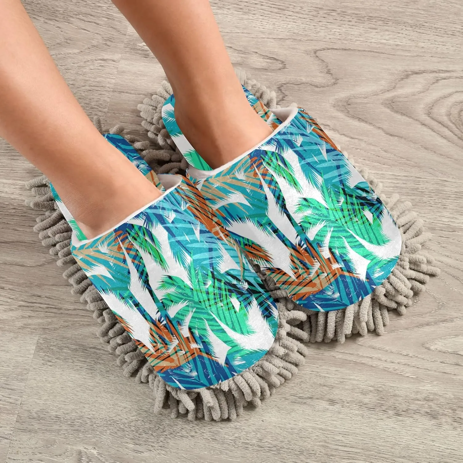 Poeticcity Mop Slippers Shoes, Unisex Cleaning House Slippers Spa Dusting Slippers M-L