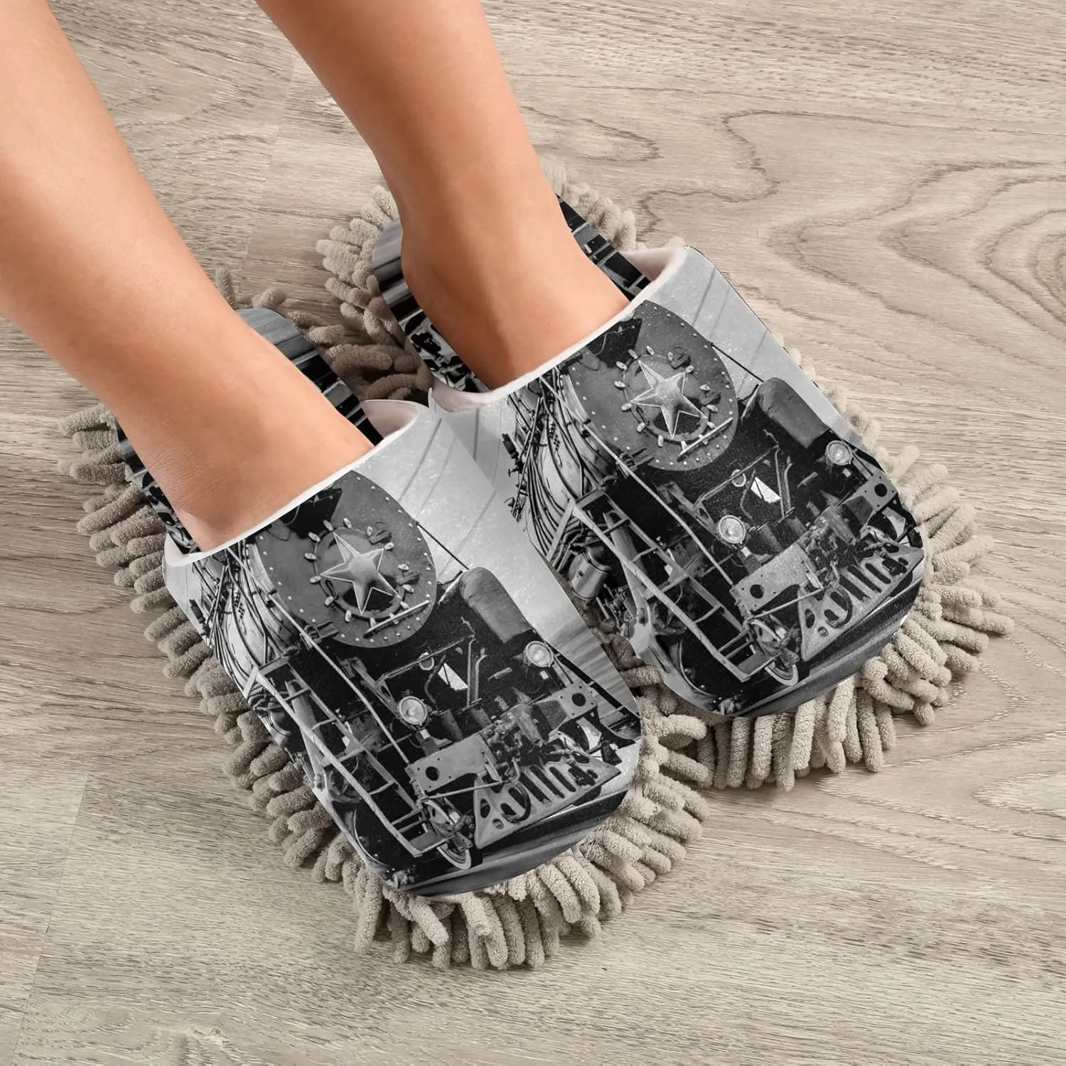Poeticcity Mop Slippers Shoes, Unisex Cleaning House Slippers Spa Dusting Slippers M-L